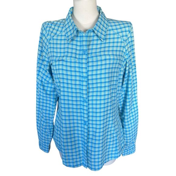Columbia Omni-Shade Collared Long Sleeve Outdoor Fishing Hiking Shirt Women's M - Picture 1 of 11